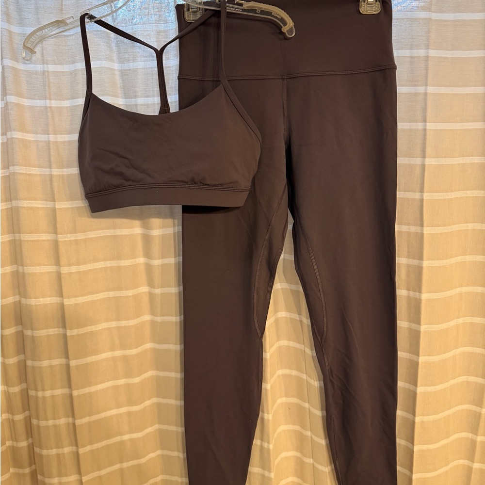 Lululemon Athletica Dark purple Leggings and Bra Set